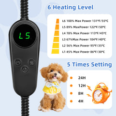 Toaspa pet heating pad flat unfolded layout showing full surface coverage.