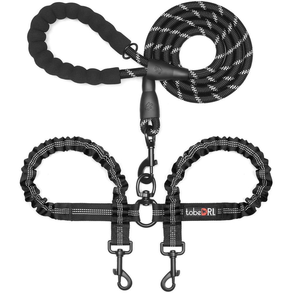 tobeDRI dual dog leash hands-free walk for easier two-dog control during strolls