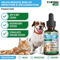 TOBYDIC kennel cough drops ingredients closeup—herbal formula for gentle respiratory relief.