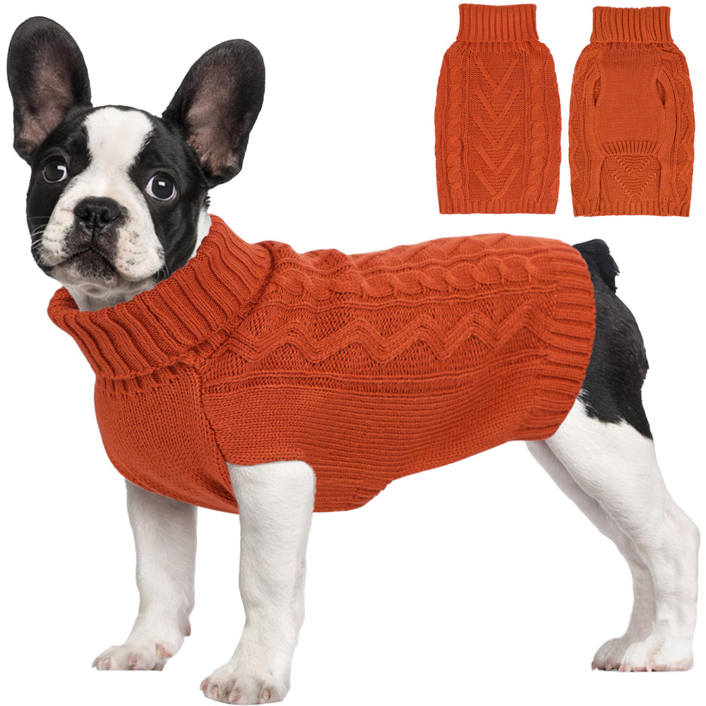 Tochibabe small dog sweater front view highlights warm, snug comfort for chihuahuas and other small breeds.