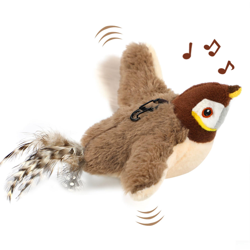 Tocirelo flappy bird toy dangling encourages interactive bonding with a sparrow-like chase.