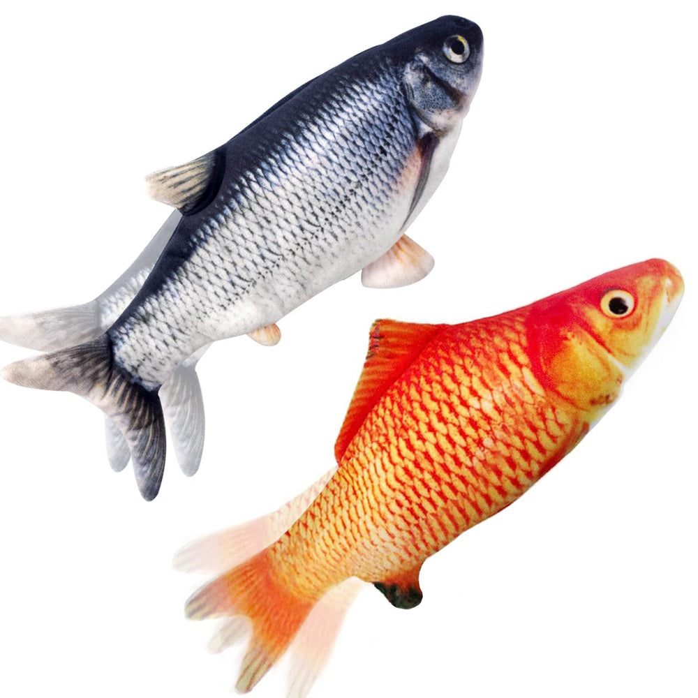 Tocirelo flopping fish toy 2-pack on floor inviting interactive play and enrichment.