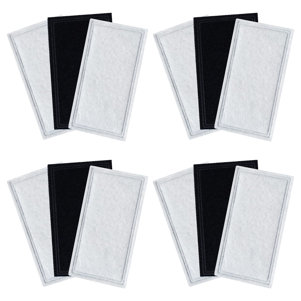 TOGGATH pet fountain filter 12-pack packaging closeup for convenient replacement and clean water.