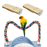 TogyGooty 24 inch bird rope ladder installed in cage for climbing enrichment.