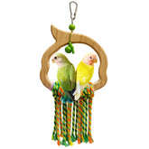 TogyGooty bird swing natural-wood-rope assembly boosts parrot enrichment and safe perching