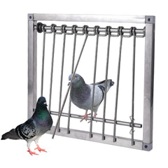 TOHONGADON pigeon trap door front view shows durable stainless steel design for longevity.