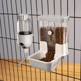 TOKAYIFE automatic pet feeder gray front view for space-saving feeding and easy access.