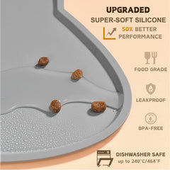 TOKAYIFE cat food mat heat-safe design tolerates hot bowls and stays durable