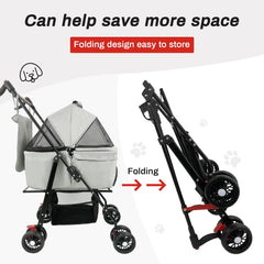 Tokenkuko stroller uses breathable materials for pet comfort during travel.