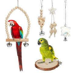 TOLMIOW parrot swing with bells encourages playful swinging and responsive chirping