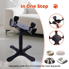 Tolopu adjustable width protects whiskers while fitting larger bowls.