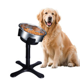 Tolopu elevated dog bowls tilting platform eases neck posture during meals.