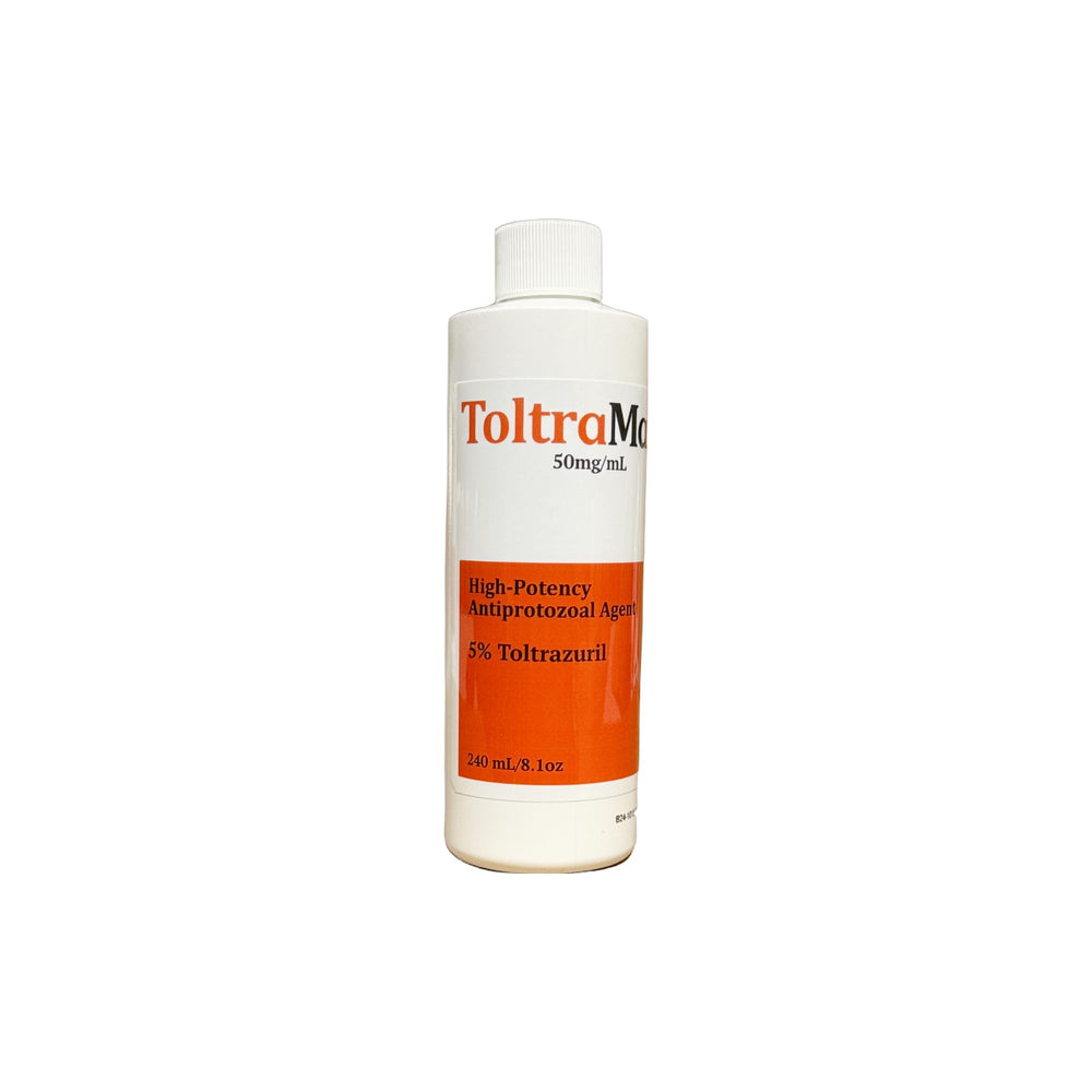 ToltraMax Toltrazuril 5.0% bottle facilitates easy dosing for dogs, cats, and horses