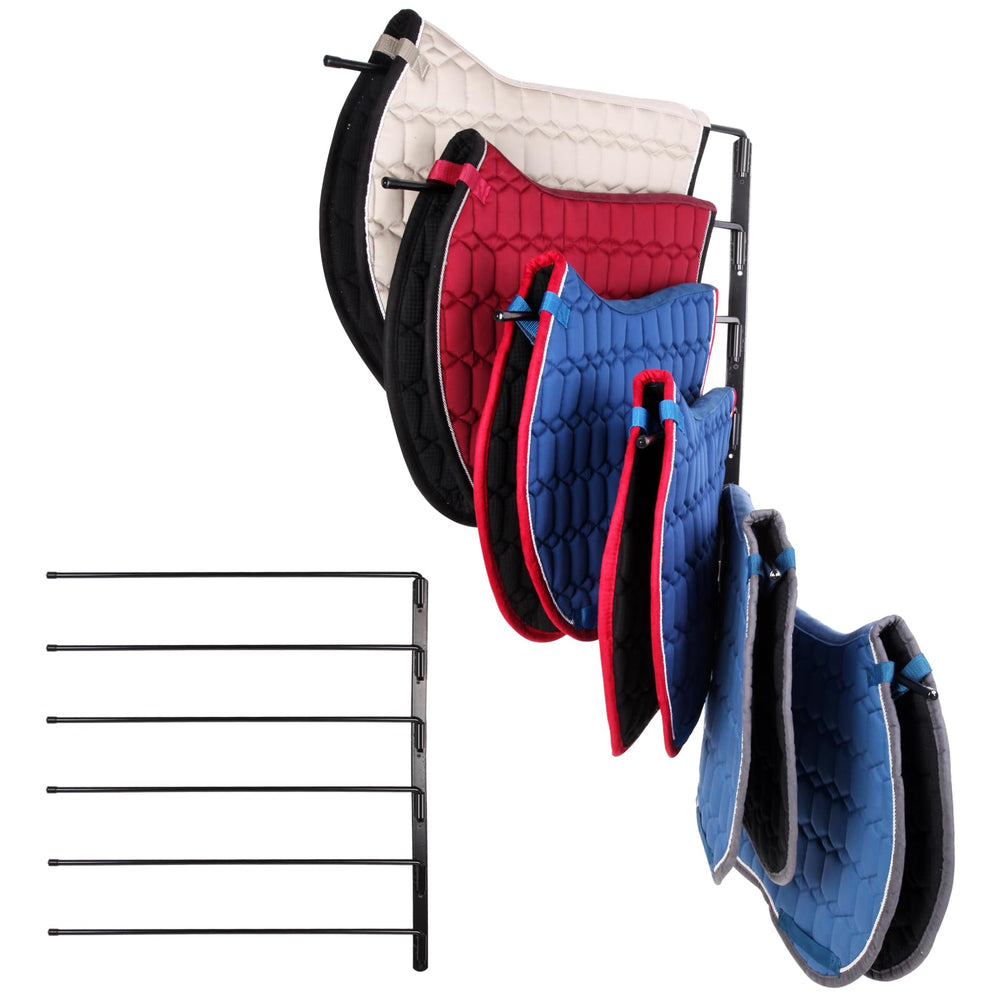 TOMESHA saddle pad rack swivels 180 degrees for easy access and space efficiency.