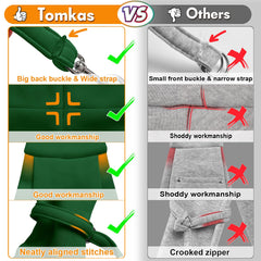 Tomkas small dog sling emerald green safety buckle secures your pet to a harness.
