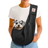 Tomkas small dog sling front view—compact carrier for 3–10 lb pets.