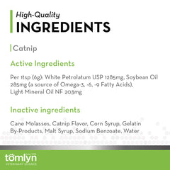 Tomlyn Laxatone cat licking gel for a quick hairball management dose.