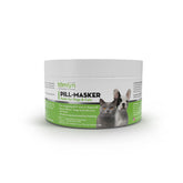 TOMLYN Pill-Masker 4oz bottle shows bacon paste for easy pill hiding.