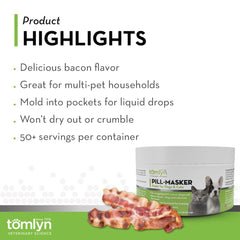 Tomlyn Pill-Masker Original Bacon Paste with bacon-flavor masking for easy medication.