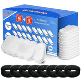 Tomxcute cat fountain filters 16-pack packaging helps you stock for months of clean water.