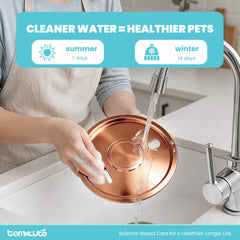 Tomxcute Copper Water Fountain pump closeup demonstrating quiet operation