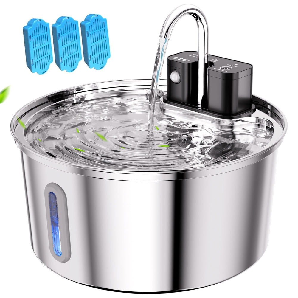 Tomxcute wireless cat water fountain front view promotes easy, steady hydration for pets.