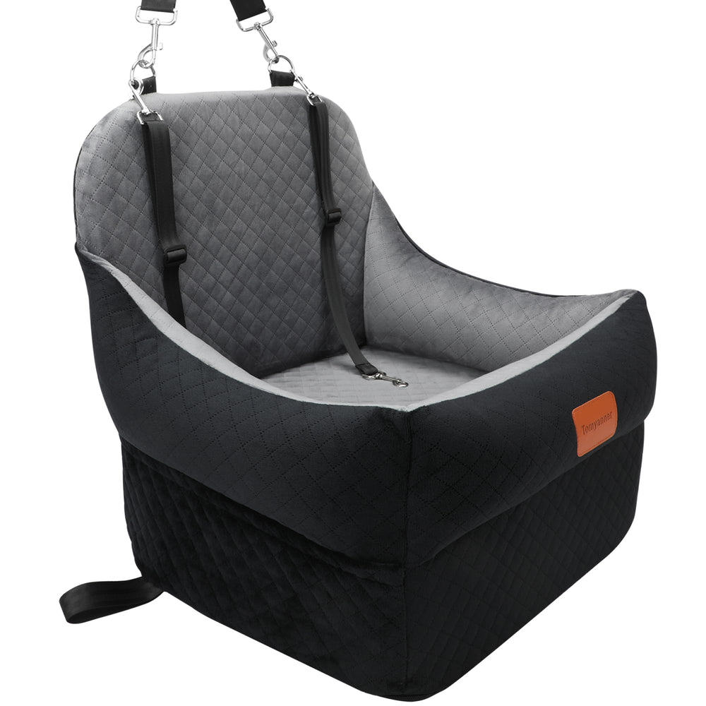 Tomyanner dog booster seat with 7-inch elevation for better view and comfort.