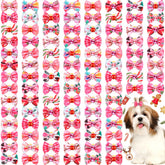 Tondiamo pink Christmas dog bows package shows mixed styles for festive small-dog styling