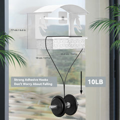 Tonitrui window bird feeder removable tray enables quick refills and easy cleaning.