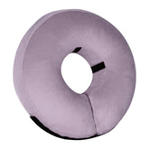 Tonqixope inflatable dog cone collar small purple gray worn on neck with comfortable fit