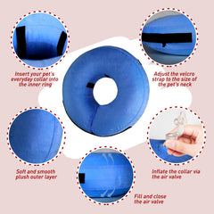 Tonqixope large inflatable cone demonstrates anti-bite protection while allowing eating and drinking.