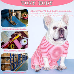 TONY HOBY dog pajamas metal buttons for easy wearing and dressing.