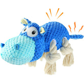 TOOPTATE blue plush dog toy with squeaker for hours of interactive play.