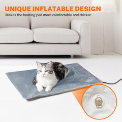 Toozey outdoor pet heating pad thermostatic-control detail demonstrates precise temperature regulation.