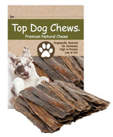 Top Dog Chews beef esophagus jerky bag 30-pack for long-lasting chews and dental health support.