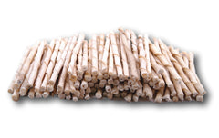 Top Dog Chews dog chewing rawhide twists demonstrates entertainment during chew sessions.