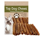 Top Dog Chews beef trachea 12in pack closeup highlighting natural dental care potential
