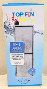 Top Fin Retreat Filter Large RF-L packshot showing six-pack replacement filters for aquarium maintenance