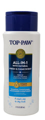 Top Paw All-in-1 foamy-lather-dog-bath: quick suds and deodorizing action during grooming.