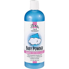 Top Performance Baby Powder Pet Shampoo bottle highlights gentle, skin-friendly cleansing for puppies and kittens.