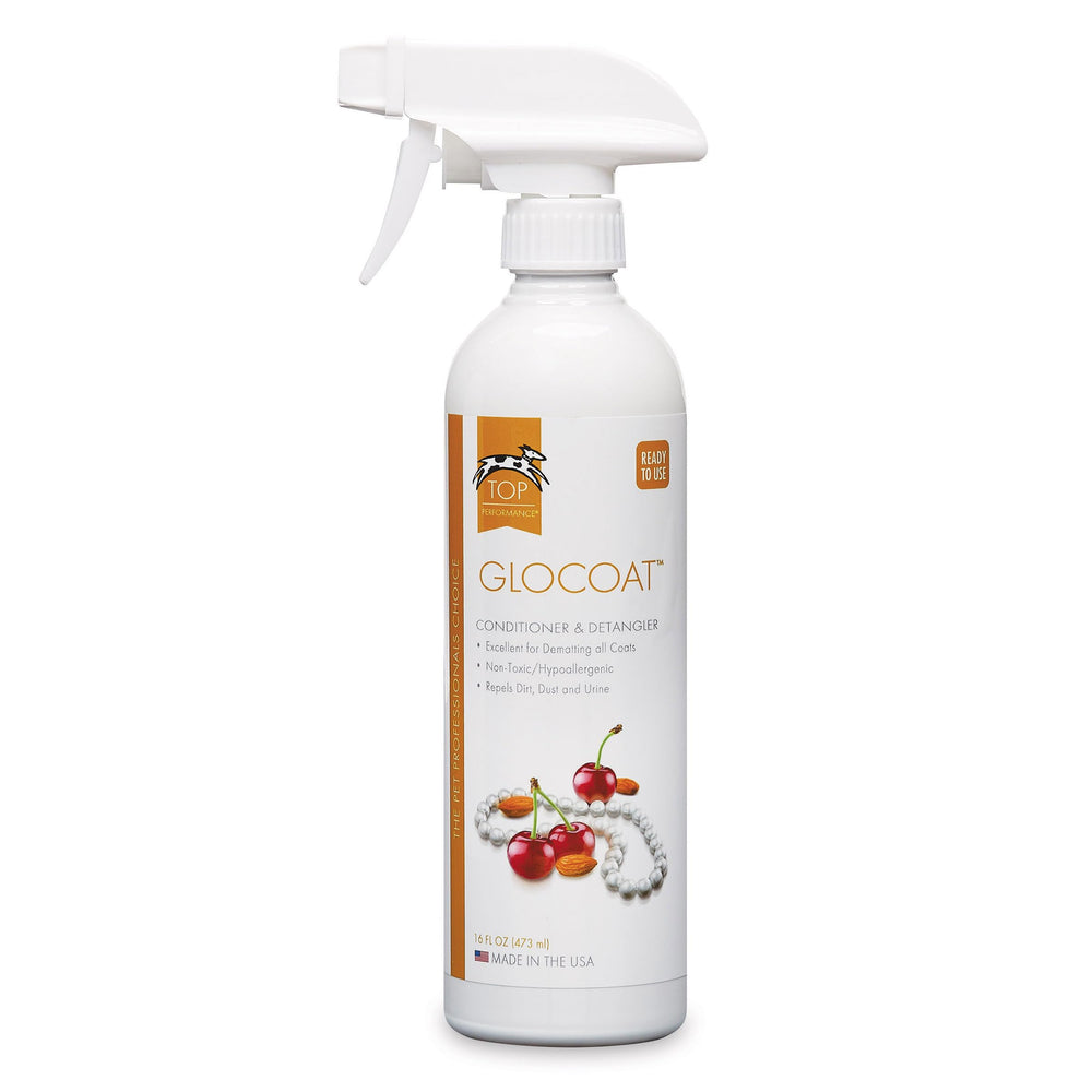 Top Performance GloCoat bottle-pour for easy spray application and detangling.