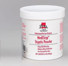 MediStyp powder applied with moistened applicator to control a minor nail nick