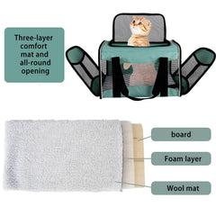 Top tasta cat carrying case side mesh shows breathable design for comfortable airflow