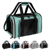 Top Tasta cat-dog-carrier front view with breathable green design for comfort