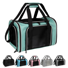 Top Tasta cat-dog-carrier front view with breathable green design for comfort