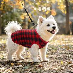 Topbuti dog fleece sweater plaid closeup fabric soft plush fleece breathable comfort