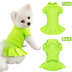 Topkins dog sundress in green with elastic closure for easy on/off.