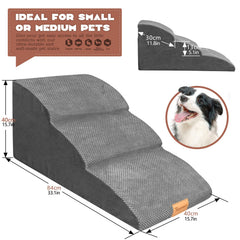 Topmart dog stairs with waterproof corduroy cover provide non-slip confidence on slick floors