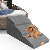 Topmart high-density extended foam dog ramp with three tiers supports safer climbing for aging pets