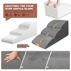 Topmart soft foam pet ladder stands 15.7 inches high for gentle bed access